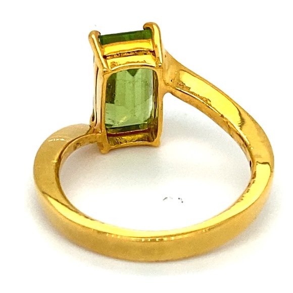 Peridot 3.50ct Solid 18K Yellow Gold Ring - Picture 4 of 7